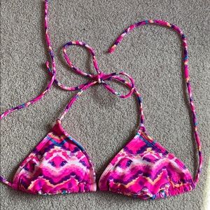 Patterned String Bikini Top